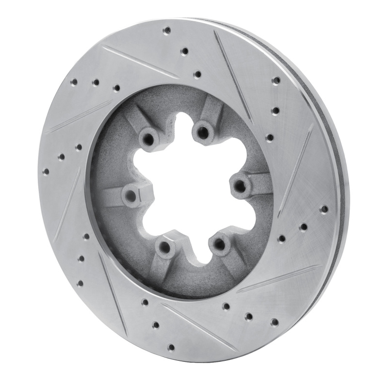 Chevrolet Colorado Brake Rotor (1) - Front Left - R1 Concepts - Drilled & Slotted - Silver - `09-`12